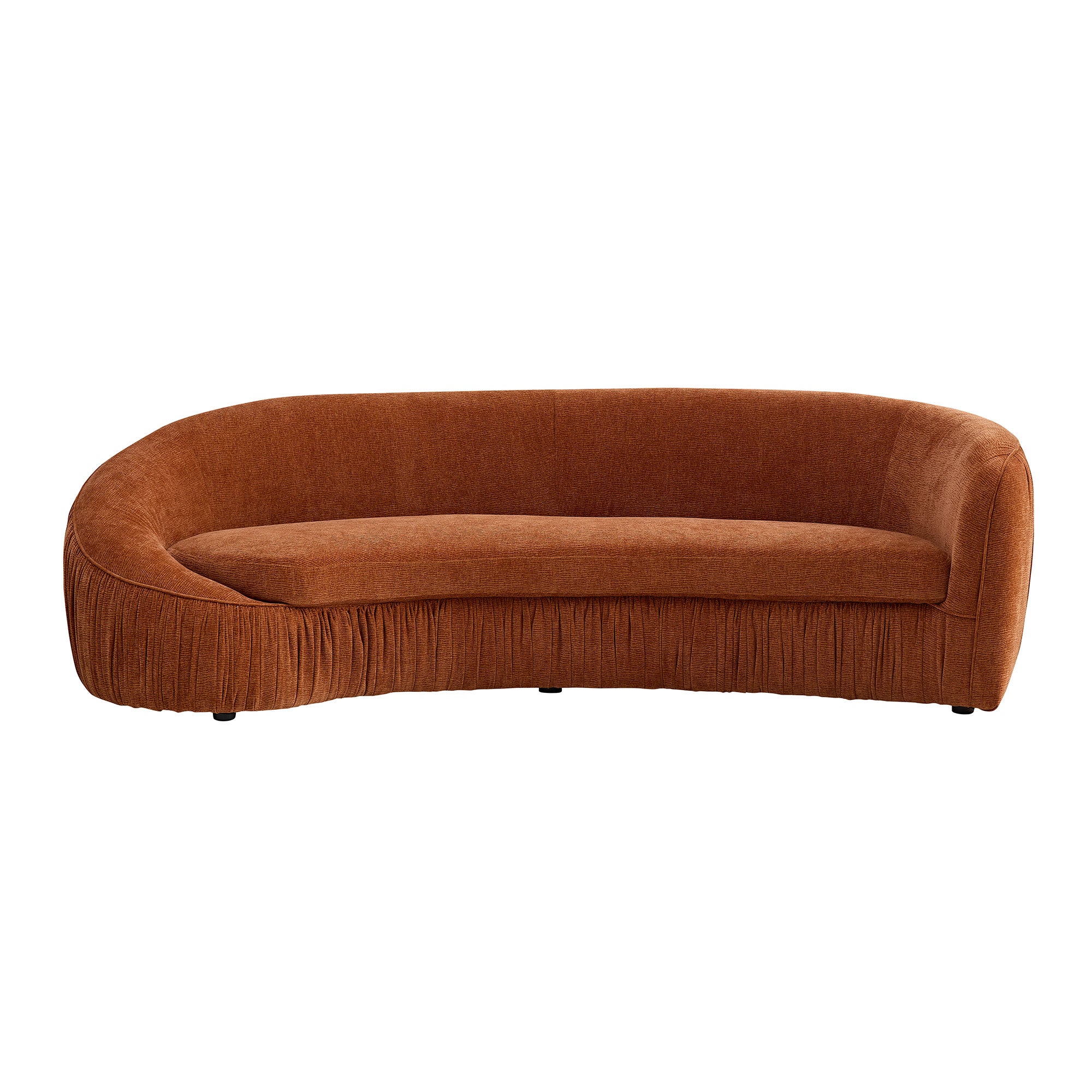 92.13 Inch Modern Design Curved Shaped Sofa Couch For Living Room,Upholstered Fabric 4-Seat Sofa No Need To Assembly Couch For Apartment,Orange