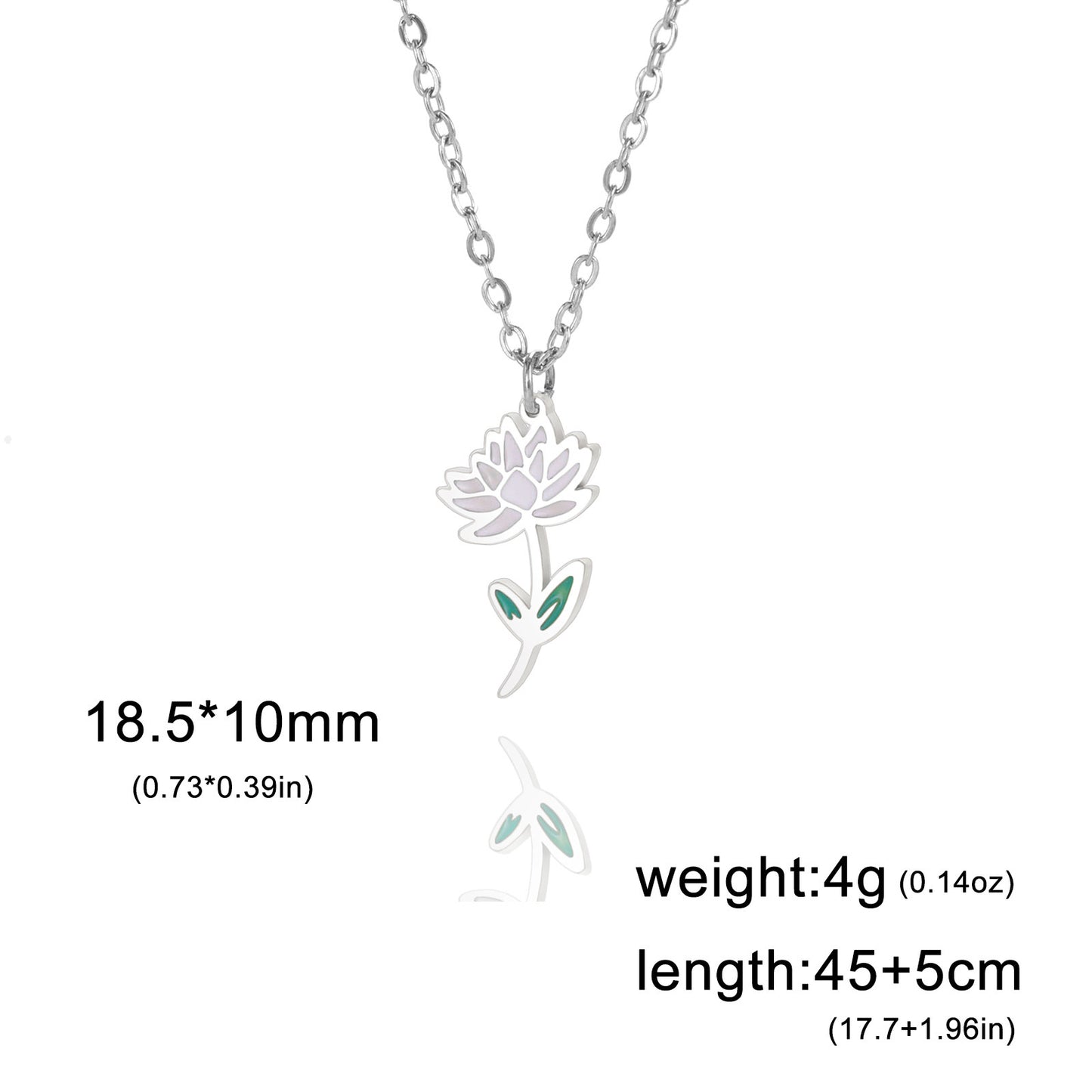 Flower Pendant Stainless Steel Necklace