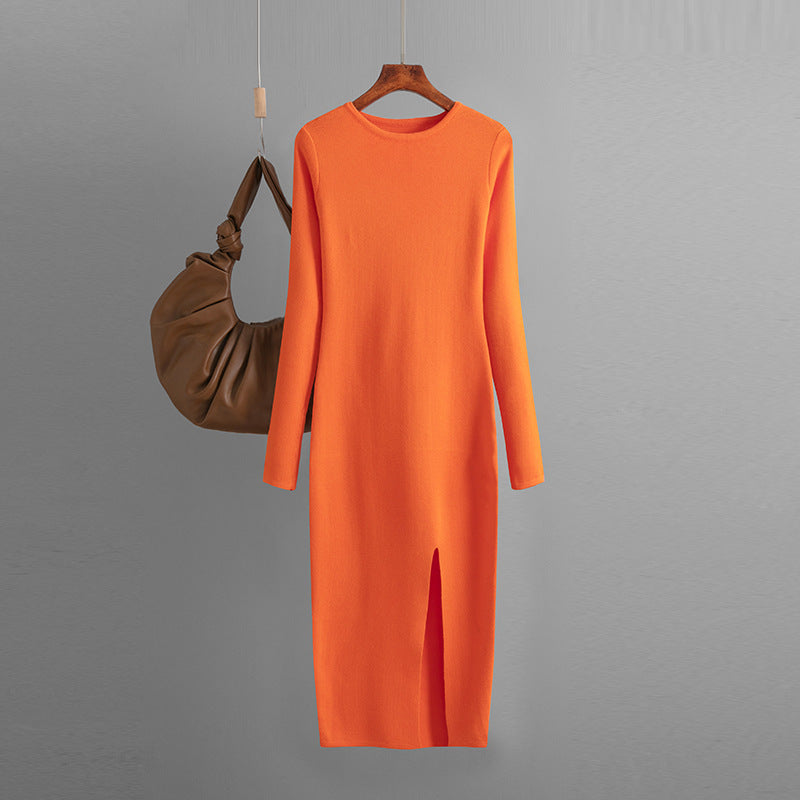 Slim Fit Inner Wear Long Sleeve Skinny Knit Dress