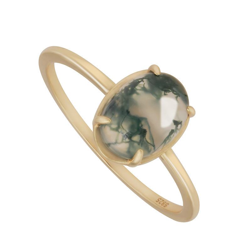 Women's Natural Aquatic Agate Ring