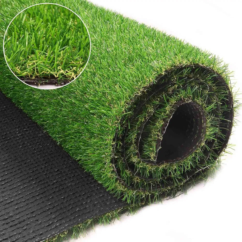 6.5ft X 15ft Artificial Turf 0.8' Mat With Drainage Holes. Fake Grass With Rubber Backing, Economical And Ideal For Indoor & Outdoor Pet Areas, Garden, Lawn, Patio & Balcony Decor