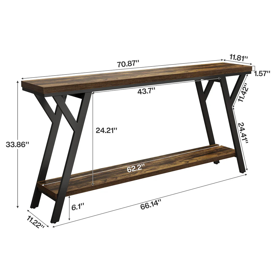 Couch Table,2-Tier Console Table,Sofa Table Couch