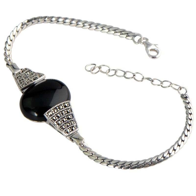 Small Black 925 Sterling Silver Bracelet