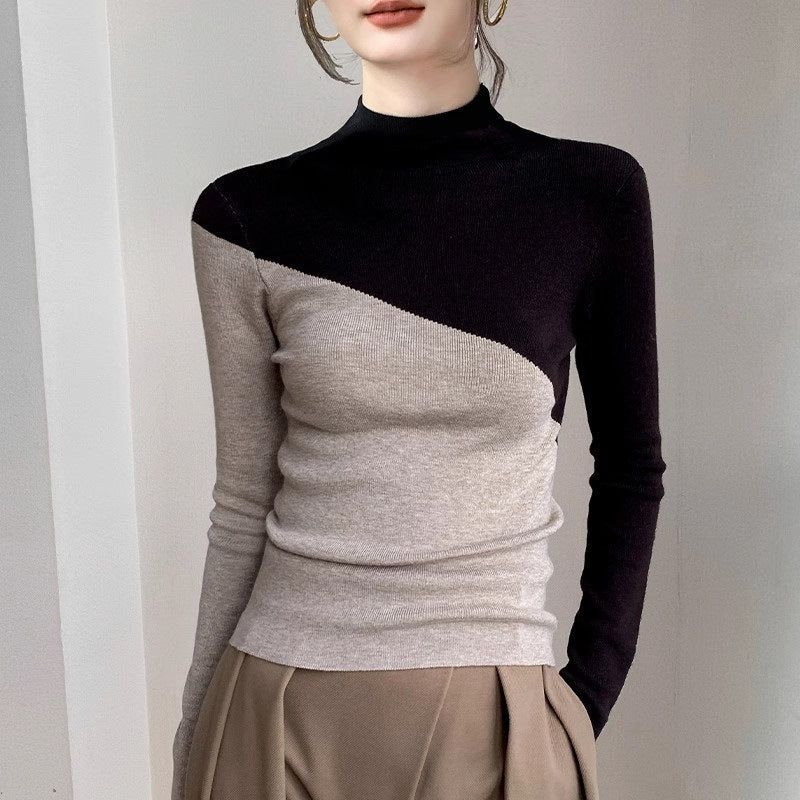 Half Turtleneck Women's Sweater Slim Fit Inner Wear Color Matching