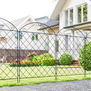 Garden Fence, 4 Pack Steel Fence Panels, 11.5' L x 43" H, Rust-Resistant Decorative Border Flower Edging for Yard, Landscape, Patio, Outdoor Decor, Curved Vines