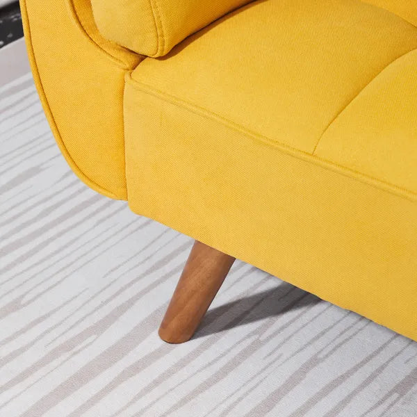 75' Flared Arm Convertible Sleeper Sofa-Yellow