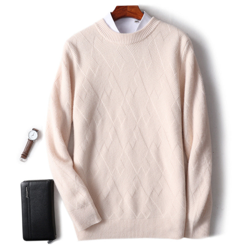 Men's double-strand thick pure wool sweater