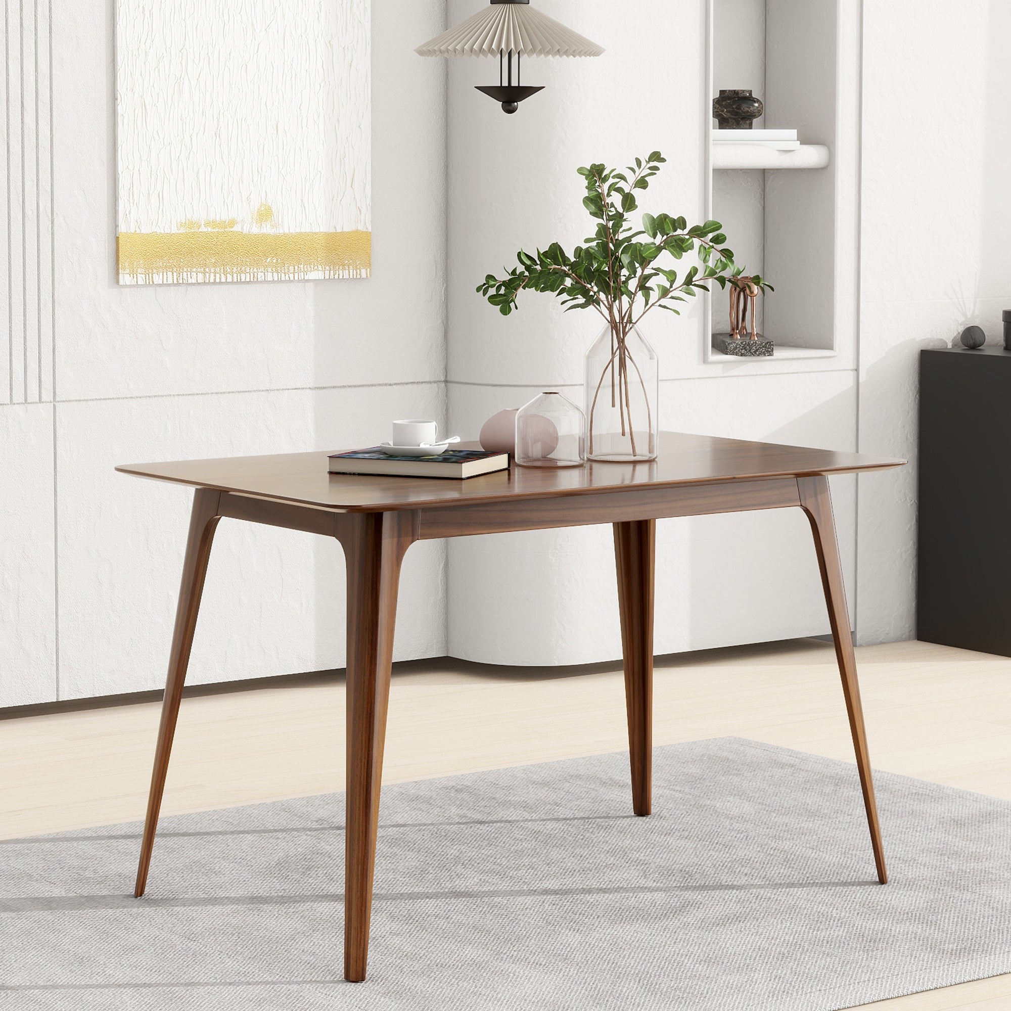 Dining Table Solid Wood Legs, Walnut